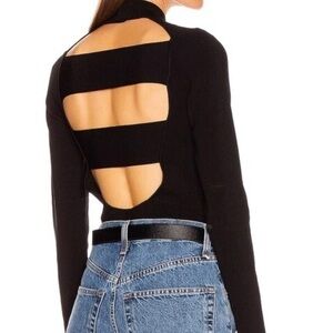 Helmut Lang Black Cutout Back Bodysuit